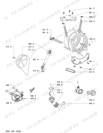 Схема №1 AWO/D 45139 с изображением Обшивка для стиралки Whirlpool 480111102287