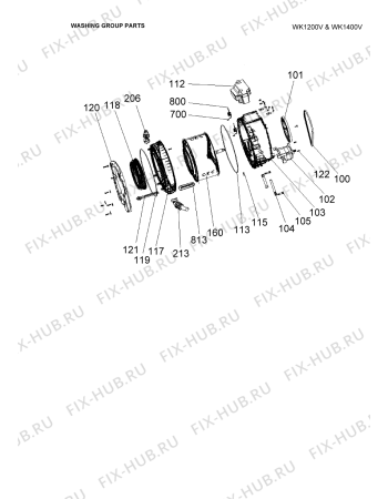 Схема №1 WK1400V с изображением Крышечка для стиральной машины Whirlpool 482000016120