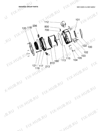Схема №1 WK1200V с изображением Емкоть для порошка для стиралки Whirlpool 482000016095