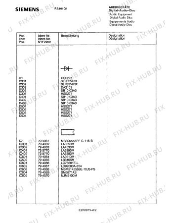 Схема №1 RA101G4 с изображением Лазерный блок для аудиотехники Siemens 00758927