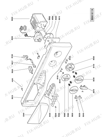 Схема №1 HAU065MBWG с изображением Кнопка, ручка переключения для стиральной машины Whirlpool 480111100037