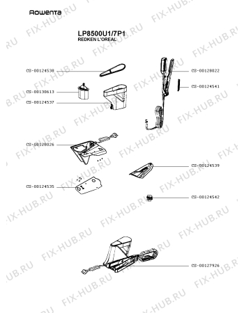 Схема №1 LP8500U1/7P1 с изображением Тэн для электрофена Rowenta CS-00128022