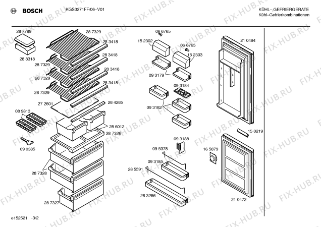 Схема №2 KGS3271FF с изображением Декоративная панель для холодильника Bosch 00289754