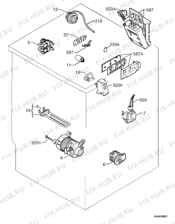 Взрыв-схема стиральной машины Electrolux EWF1220 - Схема узла Electrical equipment 268