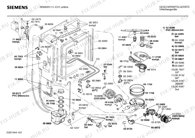 Схема №2 SN56201 с изображением Панель для электропосудомоечной машины Siemens 00282281