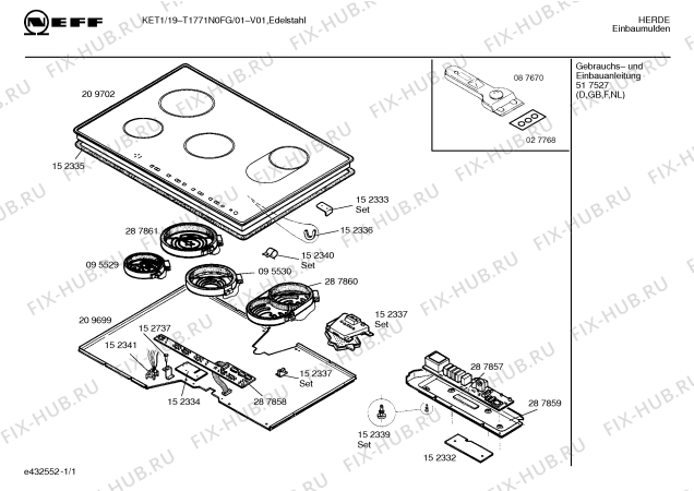 Схема №1 T1771N0FG KET 1/19 с изображением Инструкция по эксплуатации для плиты (духовки) Bosch 00517527