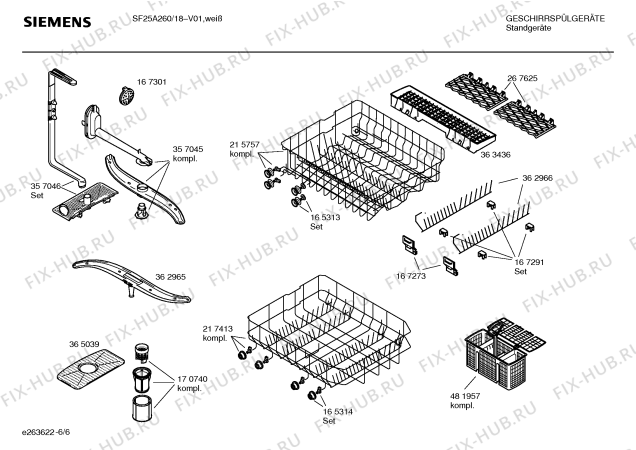Схема №1 SF25A260 serie IQ с изображением Инструкция по эксплуатации для посудомоечной машины Siemens 00588626
