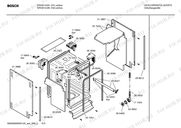 Схема №1 SRI3014 с изображением Передняя панель для электропосудомоечной машины Bosch 00367160