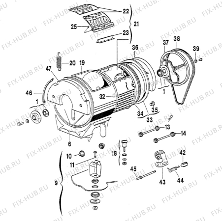 Взрыв-схема стиральной машины Electrolux WH2430 - Схема узла W30 Drum C