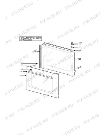 Взрыв-схема плиты (духовки) Parkinson Cowan R1200GRL - Схема узла H10 Grill door assy