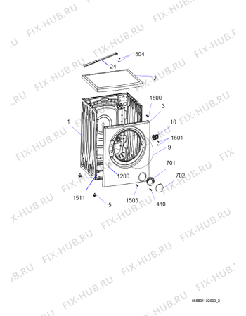 Схема №1 WATK 916 с изображением Обшивка для стиральной машины Whirlpool 482000020682