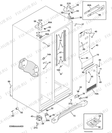 Взрыв-схема холодильника Electrolux ENL62701X0 - Схема узла Housing 001