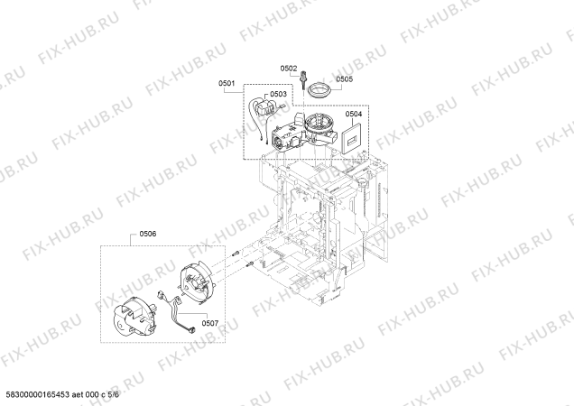 Взрыв-схема кофеварки (кофемашины) Siemens TE503N01DE EQ.5 macchiato - Схема узла 05