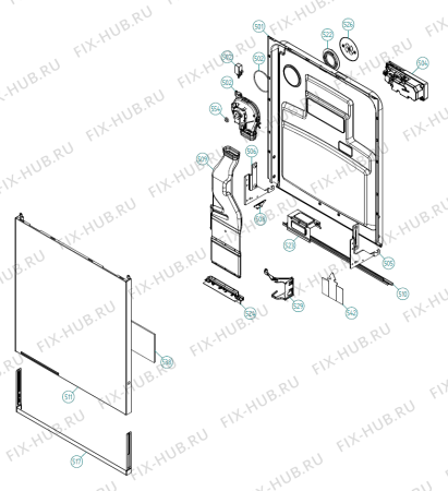 Взрыв-схема посудомоечной машины Asko D5534 CB FI TW   -Titanium (401549, DW90.2) - Схема узла 05