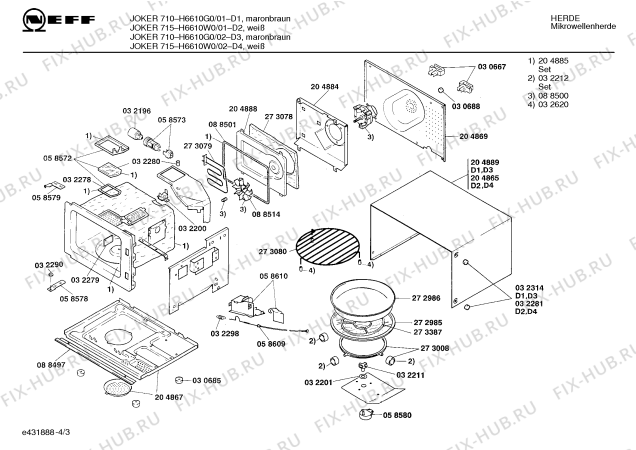 Схема №1 H6610W0 JOKER 715 с изображением Панель для свч печи Bosch 00273093