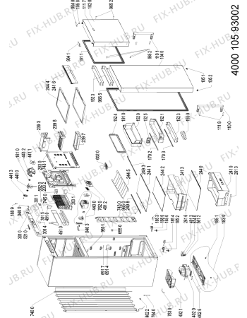 Схема №1 WTV4525 NF IX с изображением Дверца для холодильника Whirlpool 481010454509