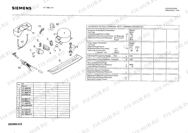 Взрыв-схема холодильника Siemens KT1582 - Схема узла 02