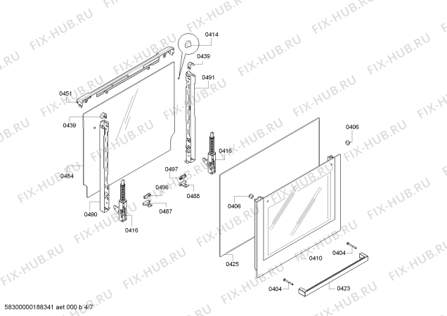 Схема №1 HCR724327S с изображением Выдвижной ящик для духового шкафа Bosch 00710889