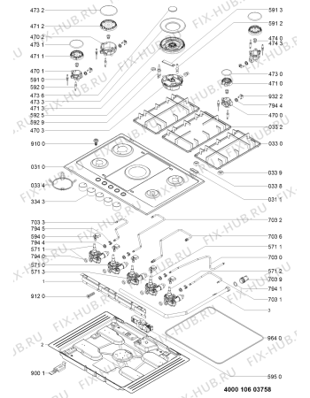Схема №1 GMA7521IXL (F091774) с изображением Руководство для плиты (духовки) Indesit C00353422