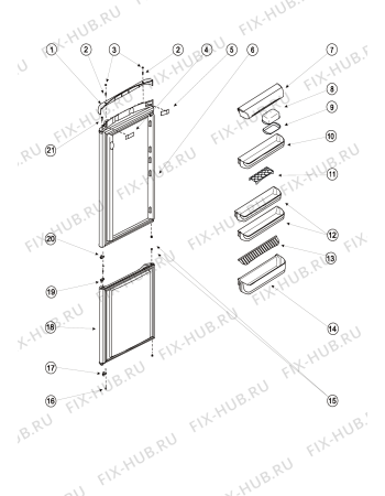 Взрыв-схема холодильника Indesit B18LZ (F039204) - Схема узла