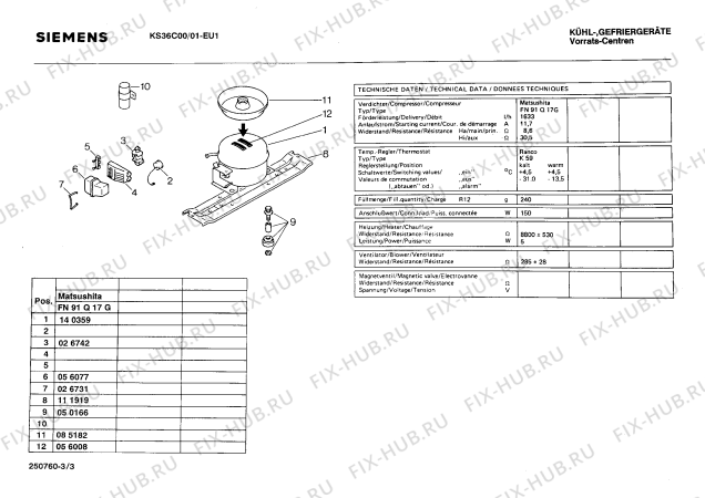 Взрыв-схема холодильника Siemens KS36C00 - Схема узла 03