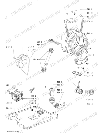 Схема №1 WA PL 962 BW с изображением Блок управления для стиралки Whirlpool 480111104477