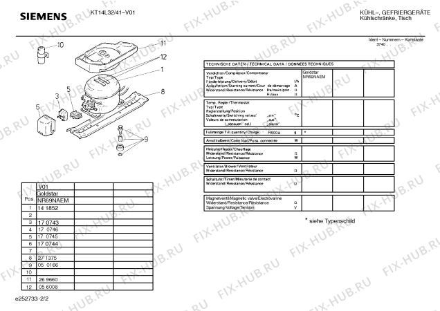 Взрыв-схема холодильника Siemens KT14L32 - Схема узла 02