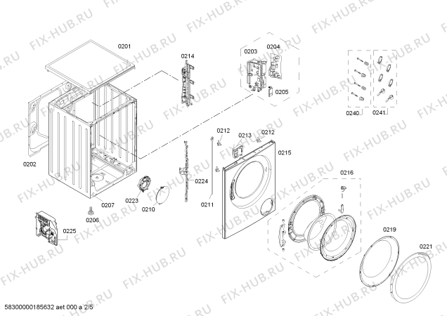 Схема №1 WAS288671W с изображением Панель управления для стиралки Bosch 11007175