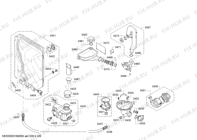Схема №1 SMS58E32GB A+++ с изображением Силовой модуль запрограммированный для посудомоечной машины Bosch 12003831