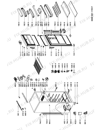 Схема №1 ART 993/H с изображением Поверхность для холодильной камеры Whirlpool 481241828552