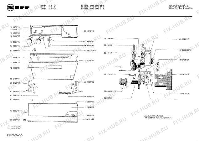 Взрыв-схема стиральной машины Neff 195305312 5044.11S-D - Схема узла 03