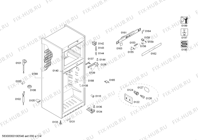 Схема №1 KDN30X74 с изображением Дверь морозильной камеры для холодильника Bosch 00686173