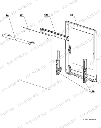 Взрыв-схема плиты (духовки) Electrolux EKC513516X - Схема узла Door