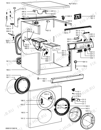 Схема №1 LOE 1071 с изображением Декоративная панель для стиральной машины Whirlpool 481010469332