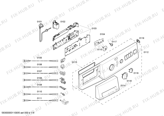 Схема №1 WXL1063EE SIWAMAT WXL 1063 с изображением Панель управления для стиралки Siemens 00439068