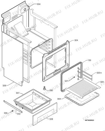 Взрыв-схема плиты (духовки) Electrolux EKM6745X - Схема узла Housing 001