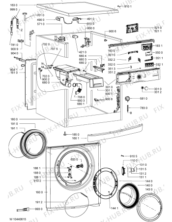 Схема №1 AWO/C 70801 с изображением Модуль (плата) для стиральной машины Whirlpool 481010460558