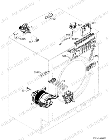 Схема №2 L61270WDBI с изображением Модуль (плата) для стиральной машины Aeg 973914606014004