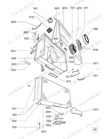 Схема №1 AKS 609 WH с изображением Запчасть для электровытяжки Whirlpool 481946238882