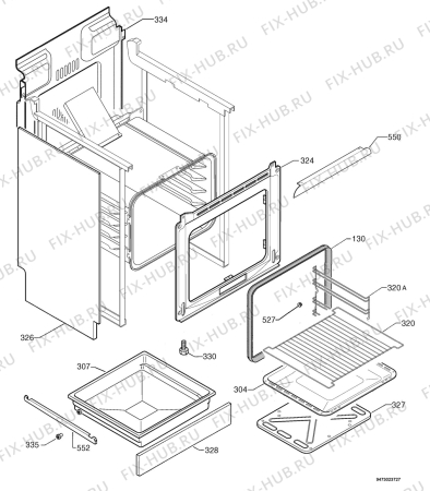 Взрыв-схема плиты (духовки) Electrolux EKG6701 - Схема узла Housing 001