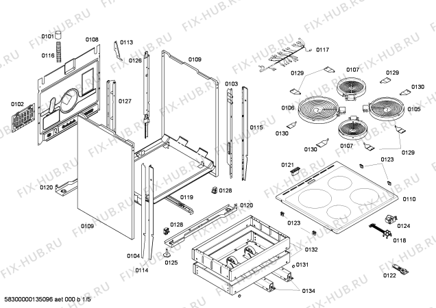 Схема №2 HL422510X с изображением Ручка конфорки для электропечи Siemens 00614201