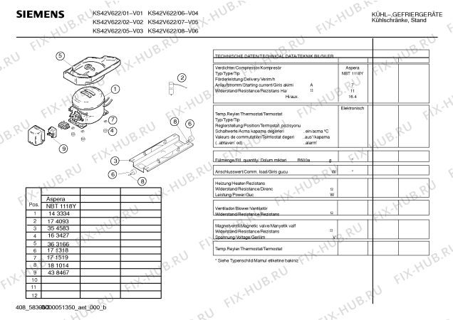 Схема №1 KS39V622 с изображением Инструкция по эксплуатации для холодильника Siemens 00586817