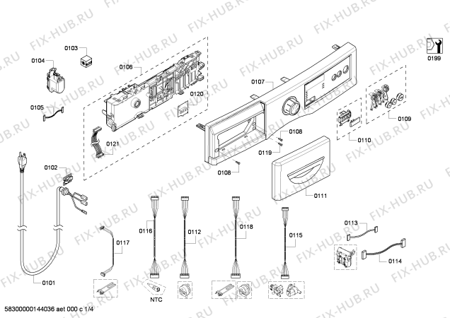 Схема №2 WFVC3300UC с изображением Модуль управления для стиралки Bosch 00674496