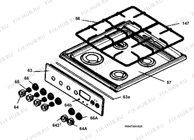 Взрыв-схема плиты (духовки) Electrolux EKK513508X - Схема узла Section 4