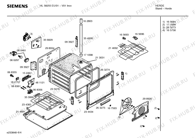 Схема №2 HL58255EU с изображением Стеклокерамика для плиты (духовки) Siemens 00236669
