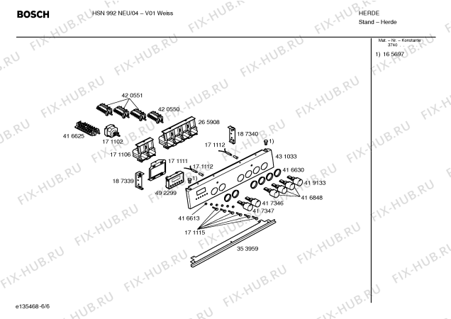 Схема №2 HSN992NEU с изображением Ручка конфорки для электропечи Bosch 00419133