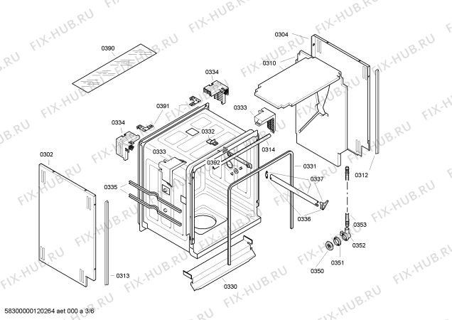 Взрыв-схема посудомоечной машины Bosch SGV46M93EU - Схема узла 03