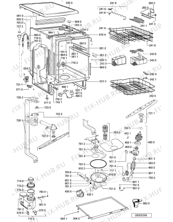 Схема №1 ADP 7500 WH с изображением Модуль (плата) управления для электропосудомоечной машины Whirlpool 481221838456