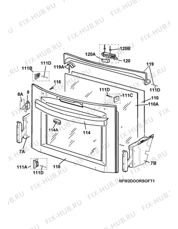 Взрыв-схема плиты (духовки) Voss Electrolux ELK62320-ALU - Схема узла H10 Main Oven Door (large)