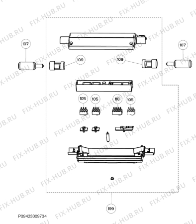 Взрыв-схема вытяжки Electrolux EFC62380OX - Схема узла Command panel 037